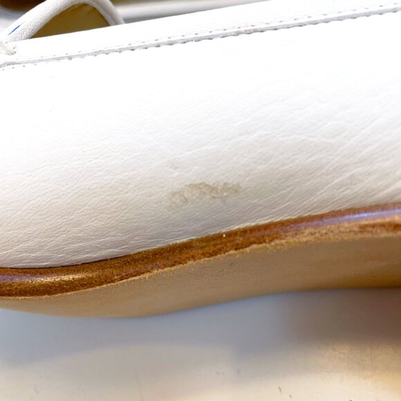 Stuart Weitzman White Beaded Leather Loafer, Size 12 AA - Picture 9 of 10